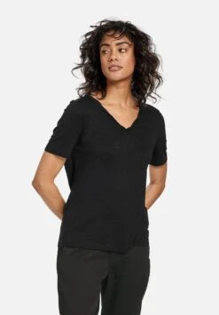 Taifun MIT V-AUSSCHNITT - T-shirt Basic - Schwarz