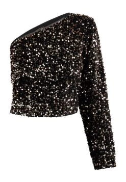 Faina ONE-SHOULDER-PAILLETTEN DULCEY - Bluzka - Kupfer -Fashion Pol a6244b2c1f134cf0961e6e1b6c25bc5f