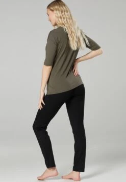 UMSTANDSPYJAMA MIT STILLFUNKTION - Piżama - Khaki Schwarz -Fashion Pol a8be5cd33f09441caf6a3be7a14f3b28