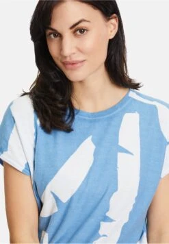 T-shirt Z Nadrukiem - Blau Weiß -Fashion Pol abc9a57530bf402f889c7e1fcfe75603