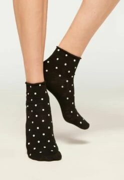 Calzedonia STREIFEN - Skarpety - Black Polka Dot