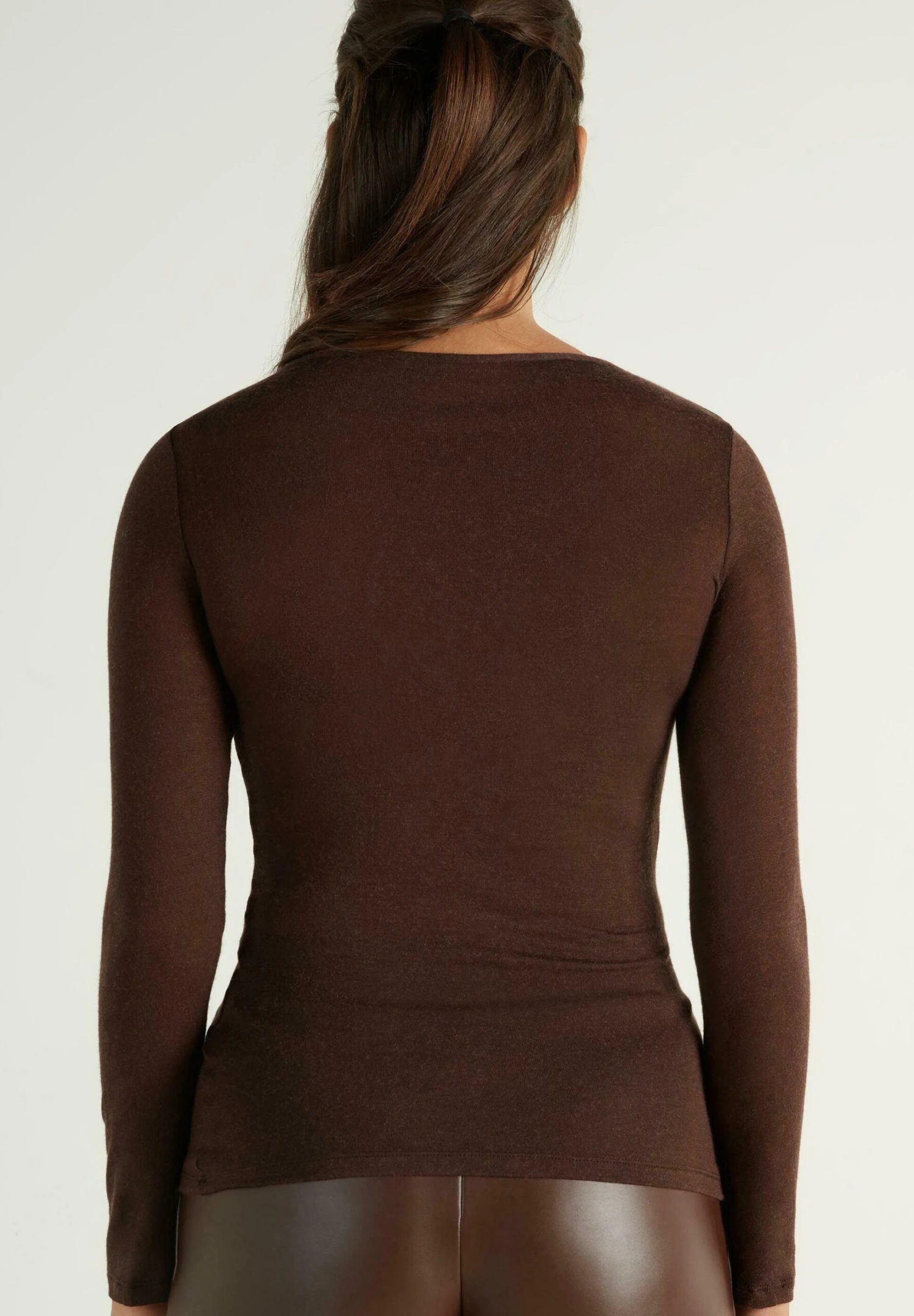 U-BOOT - Bluzka Z Długim Rękawem - Coffee Brown 2 U-BOOT - Bluzka Z Długim Rękawem - Coffee Brown - obrazek 2