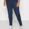 SKINNY CURVE - Jeansy Skinny Fit - Dark Blue Denim