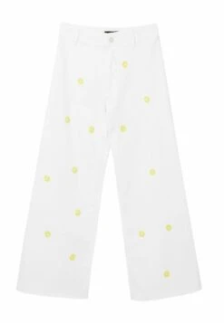 Desigual DAISY CROPPED CULOTTE - Jeansy Dzwony - White -Fashion Pol b38d8292429e44cb849edff932bc45ff