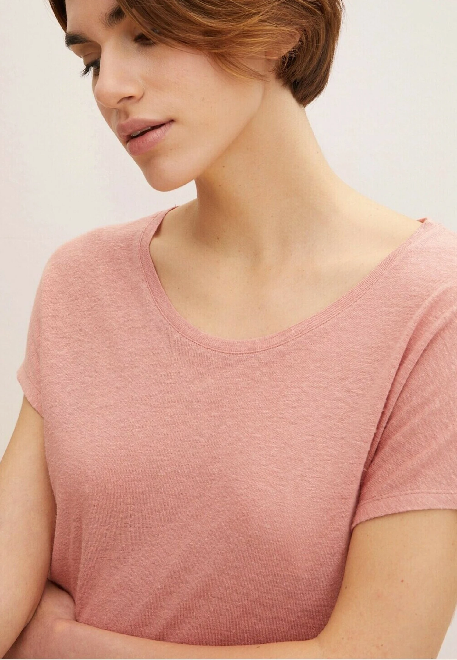 Tom Tailor GROSSEM AUSSCHNITT - T-shirt Z Nadrukiem - Nude Rose 4 Tom Tailor GROSSEM AUSSCHNITT - T-shirt Z Nadrukiem - Nude Rose - obrazek 4