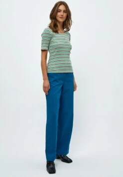 Peppercorn LEONORA - T-shirt Z Nadrukiem - Bright Green Stripe -Fashion Pol b602ed7c2ffd4707ad0f0a0ed780ddfe