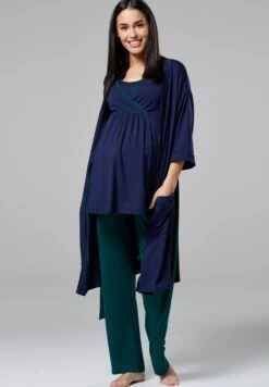 SET - Piżama - Granatowy Ciemny Zielony -Fashion Pol ba9ef3e9e49543d1b5ce9ea481eec755