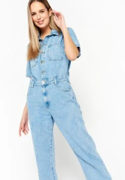 LOLALIZA WITH SHORT SLEEVES - Kombinezon - Light Blue -Fashion Pol bb4404a25c0b49b4943494371be716f9