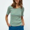 Peppercorn LEONORA - T-shirt Z Nadrukiem - Bright Green Stripe