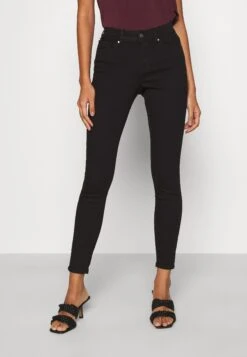 ONLY ONLWAUW LIFE MID - Jeansy Skinny Fit - Black Denim