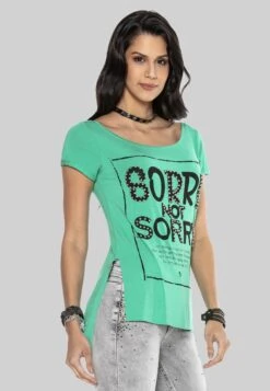 Cipo & Baxx MIT RÜCKENDEKOLLETÉ - T-shirt Z Nadrukiem - Grün -Fashion Pol c8addf70e7a848e59d5c265b4e77e0ab