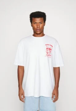 Jack & Jones JORPASTA TEE CREW NECK UNISEX - T-shirt Z Nadrukiem - White