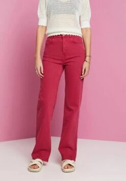 Edc By Esprit MIT HOHEM BUND UND GERADEM BEIN - Jeansy Dzwony - Dark Pink -Fashion Pol cc33dfeebd044a578130b4e947064032