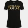 Versace Jeans Couture STRETCH - T-shirt Z Nadrukiem - Black