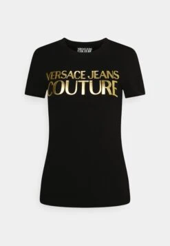 Versace Jeans Couture STRETCH - T-shirt Z Nadrukiem - Black
