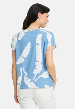 T-shirt Z Nadrukiem - Blau Weiß -Fashion Pol cf296eba218941228d1a7ae16494c8ee