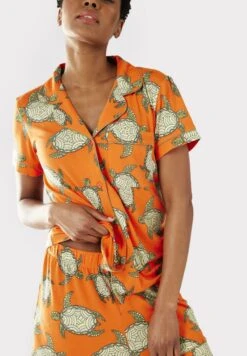 TURTLES BUTTON UP SET - Piżama - Orange -Fashion Pol d099f42d47394b50bb73a86a52f5e229
