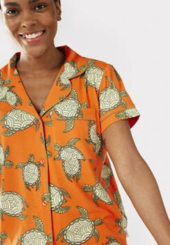 TURTLES BUTTON UP SET - Piżama - Orange -Fashion Pol d225790c52694133beeebcc0dcf11790