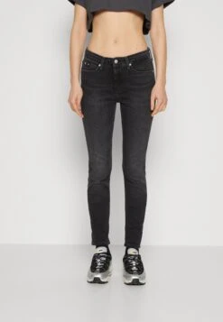 Calvin Klein Jeans MID RISE - Jeansy Skinny Fit - Denim Black