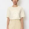 Marc O'Polo GARDEN OF SWEDEN- REGULAR AUS ORGANIC - T-shirt Z Nadrukiem - Chalky Sand