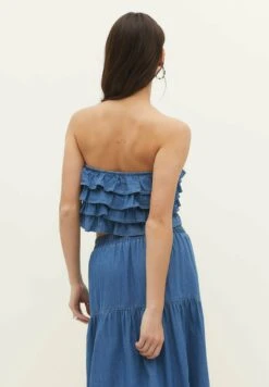 Stradivarius RUFFLED - Bluzka - Light Blue -Fashion Pol d3017cad58bf462aa4c40c4988087d3c