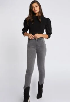 MORGAN 201-POM.P - Jeansy Skinny Fit - Mottled Grey -Fashion Pol d4f77e87ea9a4d11970b7c07231bb5b9