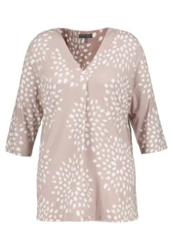 Ulla Popken Bluzka Z Długim Rękawem - Sand -Fashion Pol d51509b9ece74a10a7d4077a5a31a7b7