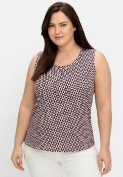 Sheego Top - Nachtblau Gemustert