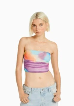 BERSHKA BANDEAU - Top - Orange
