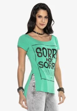 Cipo & Baxx MIT RÜCKENDEKOLLETÉ - T-shirt Z Nadrukiem - Grün -Fashion Pol dac201071d50416f8e28f08746174926