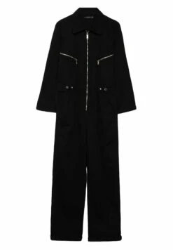 Stradivarius MIT DRUCKKNÖPFEN - Kombinezon - Black -Fashion Pol e1b344f8034245c68d5c6128532dac30