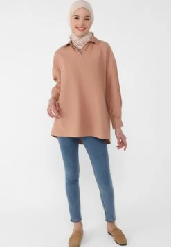 POINT COLLAR - REFKA - Bluzka - Brown -Fashion Pol e7469728a2e840d69ad9ede6bbaad790