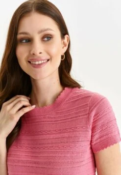 T-shirt Z Nadrukiem - Różowy -Fashion Pol edbdcbe7f7ed408a9f40a96652e4096e