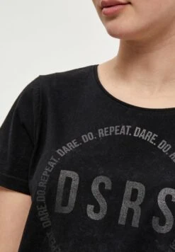 A DESIRES STONE - T-shirt Z Nadrukiem - Metallic Black -Fashion Pol f19f6f41773e4513bc715ae3acd5e4af