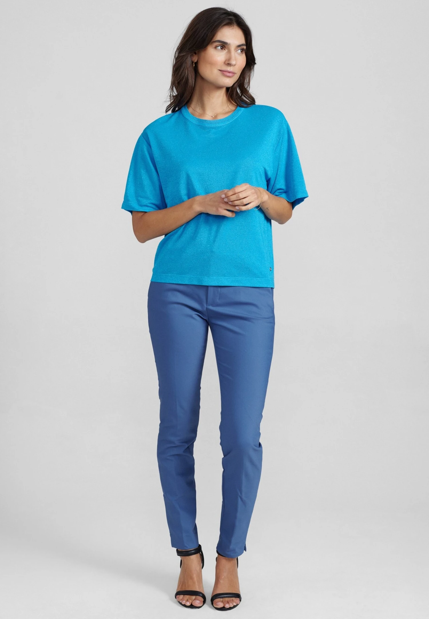 Mos Mosh KIT TEE - T-shirt Basic - Blue Aster 2 Mos Mosh KIT TEE - T-shirt Basic - Blue Aster - obrazek 2