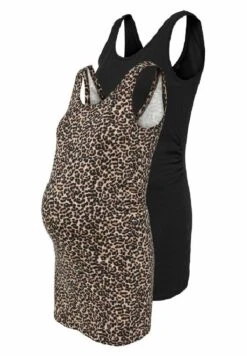 ONLY MATERNITY MAMA 2 PACK LONGLINE - Top - Black