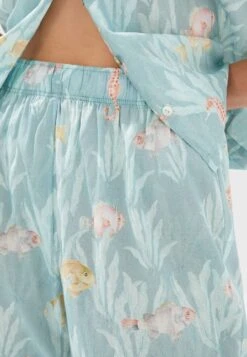 Oysho FLORAL - Spodnie Od Piżamy - Turquoise -Fashion Pol f7a594cd5f5d4c33806850abd7352a25