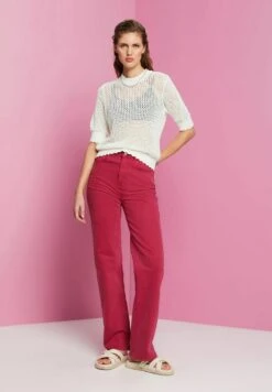 Edc By Esprit MIT HOHEM BUND UND GERADEM BEIN - Jeansy Dzwony - Dark Pink -Fashion Pol fa4e84b80ec0443689b49361ba07de18