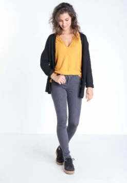 MIT HOHER TAILLE - Jeansy Skinny Fit - Gris Foncé -Fashion Pol fb6fad134e3843758590bf4c5464e940