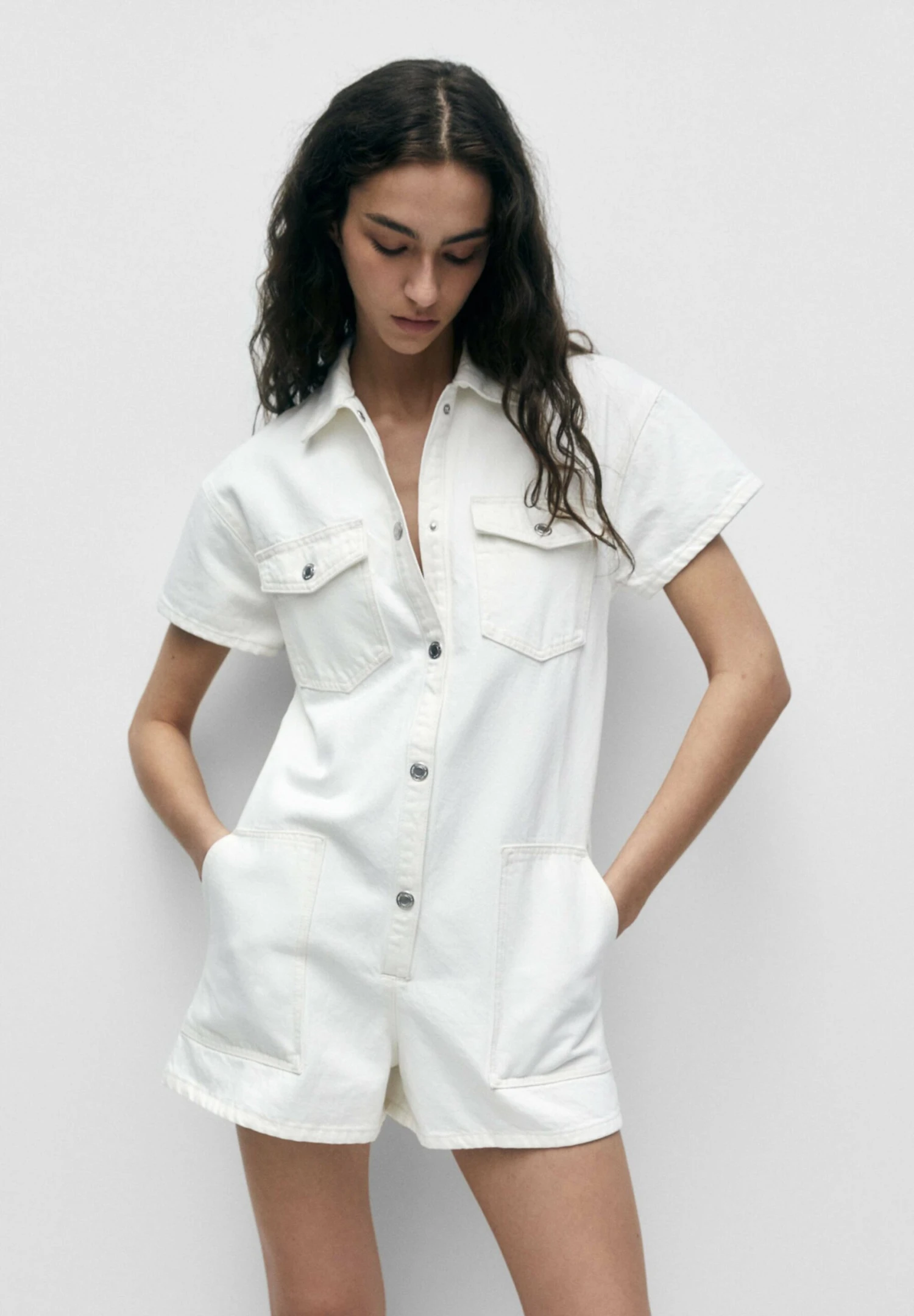 PULL & BEAR Kombinezon - White 1 PULL & BEAR Kombinezon - White