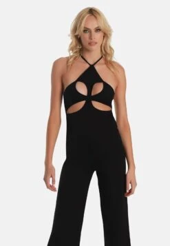 OW Collection FLEUR CUT OUT - Kombinezon - Black -Fashion Pol fc72ad6089b0455bb54df7d49e7c7274