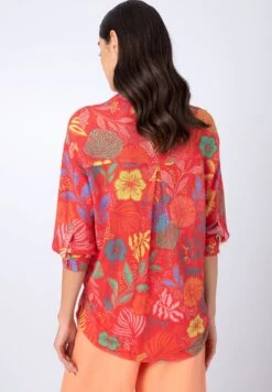 SEA PLANTS MOTIF - Koszula - Red -Fashion Pol fe5ddfc00708483986b12a3c14ed0c9c
